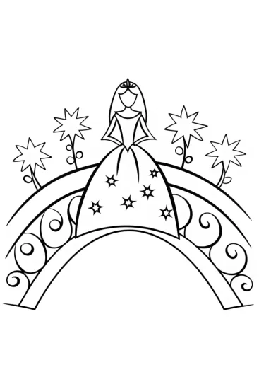 A coloring page of The Princess of Shadows and Light Coloring Page
