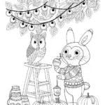 Whimsical Woodland Workshop Coloring Page