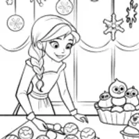 Elsa’s Frosty Bakery Coloring Page