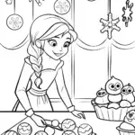 Elsa’s Frosty Bakery Coloring Page