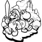 Mario and Luigi’s Time Travel Adventure Coloring Page