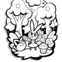 Cupcake Chic’s Magical Forest Adventure Coloring Page