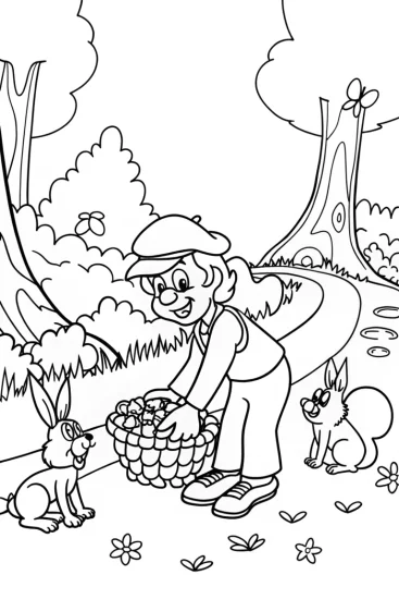 A coloring page of Luigi’s Berry Adventure Coloring Page