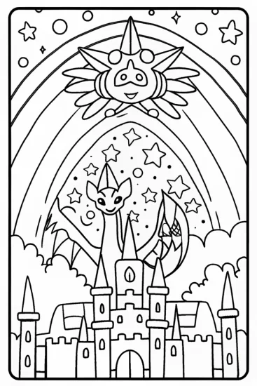 A coloring page of Dialga and Palkia: Guardians of Time and Space Coloring Page