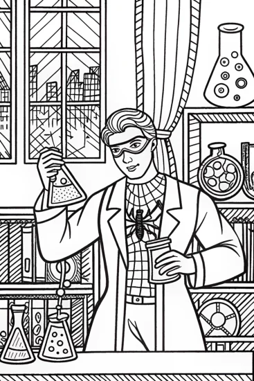A coloring page of Miles Morales: Science in Action Coloring Page