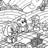 Mushroom Kingdom Picnic Race Coloring Page