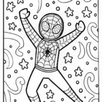 Miles Morales Cosmic Dance Coloring Page