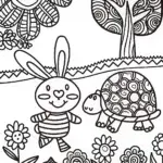 Banban’s whimsical garden dash coloring page