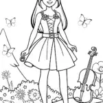 Barbie’s Enchanted Music Festival Coloring Page