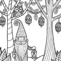 Gnome’s Lantern Adventure Coloring Page