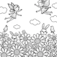 The Enchanted Spring Garden Coloring Page