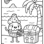 Cupcake Chic’s Treasure Island Adventure Coloring Page