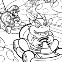 Bowser’s Big Kart Showdown Coloring Page