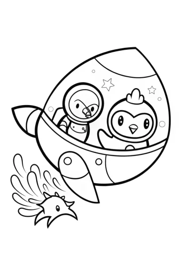 A coloring page of Octonauts’ Galactic Adventure Coloring Page