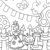 Alice in the Enchanted Chess Parade Coloring Page