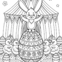 Easter Egg Circus Extravaganza Coloring Page