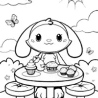 Cinnamoroll’s Cloud Garden Party Coloring Page