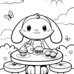 Cinnamoroll’s Cloud Garden Party Coloring Page