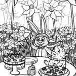 Banban’s Enchanted Garden Party Coloring Page