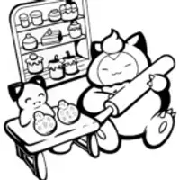 Snorlax Bakery Coloring Page