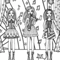 Bratz Dolls Enchanted Music Festival Coloring Page