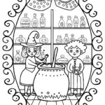 Mirabel’s Magical Potion Workshop Coloring Page