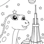 Godzilla’s Galactic Adventure Coloring Page