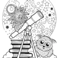 Huggy Wuggy’s Starry Spectacle Coloring Page