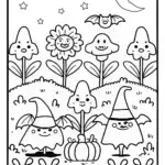 The Enchanted Halloween Garden Coloring Page