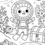 Huggy Wuggy’s Underwater Adventure Coloring Page