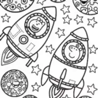Peppa Pig’s Adventure in the Starry Sky Coloring Page
