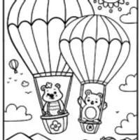 Care Bears’ Dreamy Balloon Adventure Coloring Page