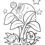 Kirby’s Galactic Garden Adventure Coloring Page