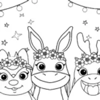 Squishmallow Garden Dance Party Coloring Page