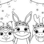 Squishmallow Garden Dance Party Coloring Page