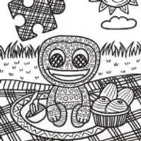Huggy Wuggy’s Puzzle Picnic Coloring Page