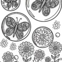 Butterfly Soap Bubble Parade Coloring Page
