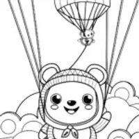 Pompompurin’s Cookie Balloon Adventure Coloring Page