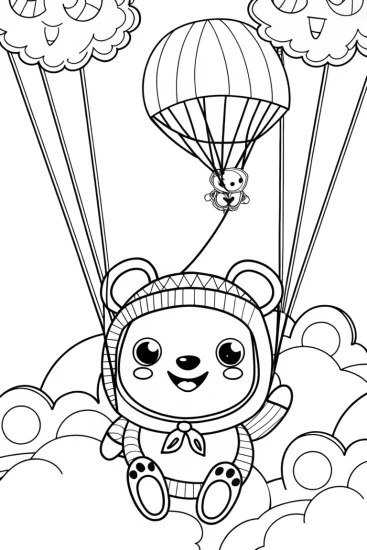 A coloring page of Pompompurin’s Cookie Balloon Adventure Coloring Page