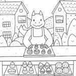 Charizard’s Cozy Bakery Coloring Page