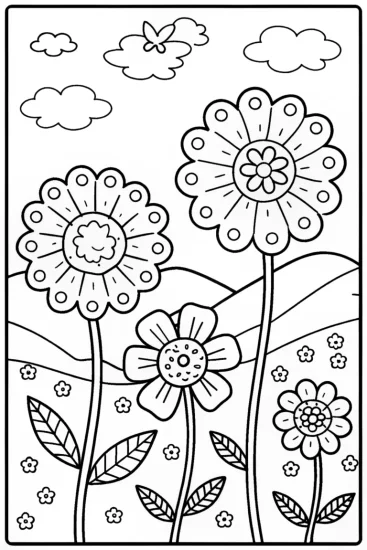 A coloring page of Flower Guardians of the Seasons Coloring Page