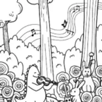 Godzilla’s Musical Forest Jam Coloring Page