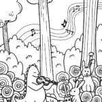 Godzilla’s Musical Forest Jam Coloring Page