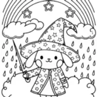 Cinnamoroll’s Whimsical Weather Workshop Coloring Page
