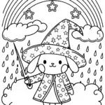 Cinnamoroll’s Whimsical Weather Workshop Coloring Page