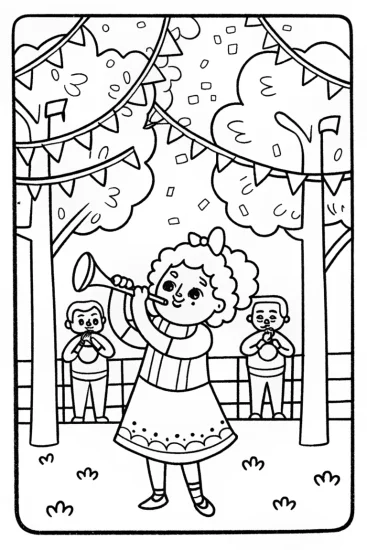 A coloring page of Mirabel’s Magical Music Festival Coloring Page