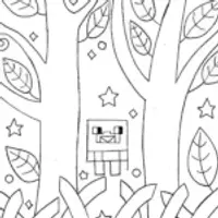 The Creeper’s Enchanted Forest Adventure Coloring Page