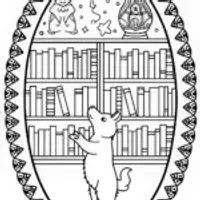 Puppy Adventurer in a Whimsical Library
