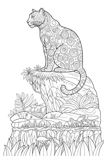 A coloring page of The Jungle Guardian Coloring Page