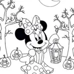 Minnie Mouse’s Enchanted Lantern Festival Coloring Page